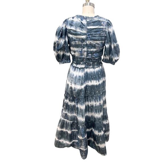 NWOT Sea New York Nadia Tie Dye Midi Dress Size Small 100% Cotton Blue - Picture 5 of 11